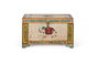 GINER Y COLOMER - Bahut coffre de rangement en bois de manguier peint à la main, motifs multicolores, ouverture par le dessus - 80x43x46 cm